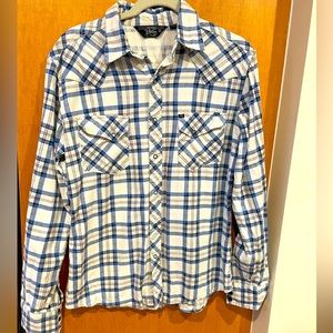 Flannel shirt with snap buttons
